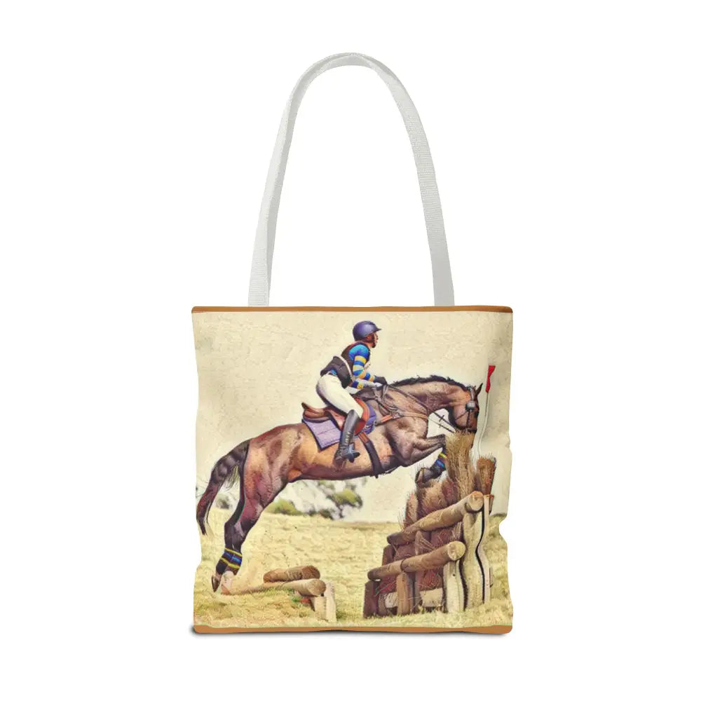 Equestrian Tote Bag - Horse Cross Country Jumping Art Design for Eventers - Bags