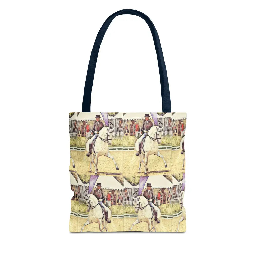 Equestrian Tote Bag - Stylish Dressage Rider Design for Horse Lovers - 13’’ × 13’’ / Navy - Bags