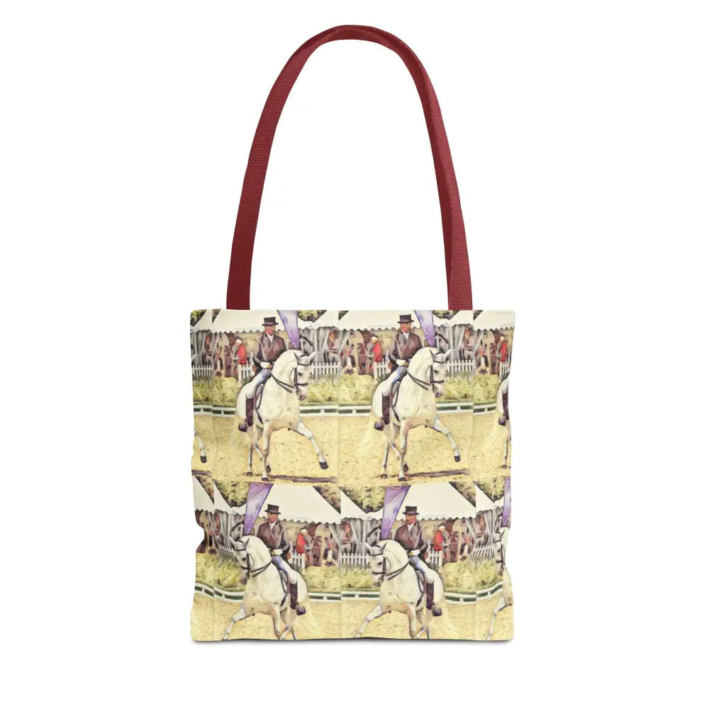 Equestrian Tote Bag - Stylish Dressage Rider Design for Horse Lovers - 13’’ × 13’’ / Red - Bags