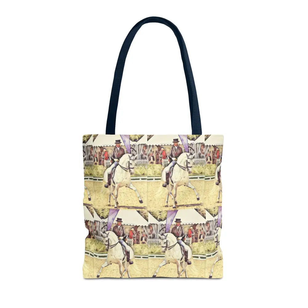 Equestrian Tote Bag - Stylish Dressage Rider Design for Horse Lovers - 16’’ × 16’’ / Navy - Bags
