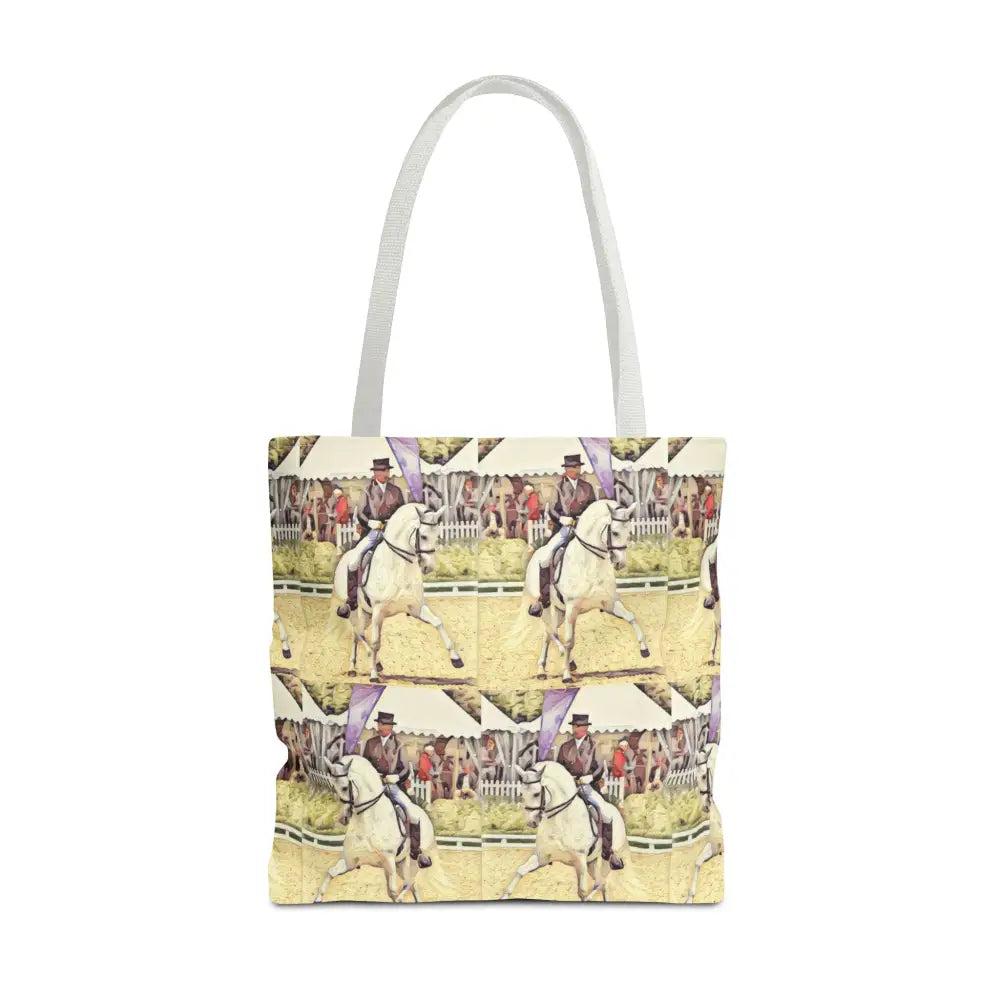 Equestrian Tote Bag - Stylish Dressage Rider Design for Horse Lovers - 18’’ × 18’’ / White - Bags
