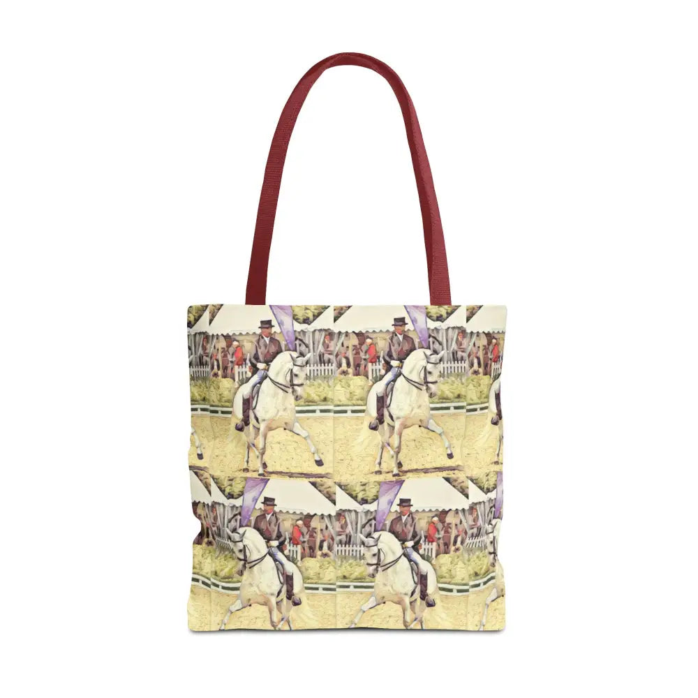 Equestrian Tote Bag - Stylish Dressage Rider Design for Horse Lovers - 18’’ × 18’’ / Red - Bags