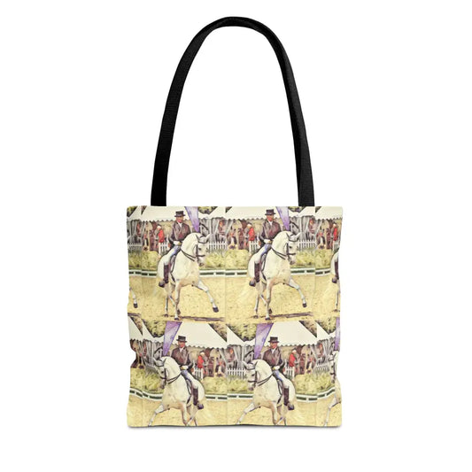 Equestrian Tote Bag - Stylish Dressage Rider Design for Horse Lovers - 13’’ × 13’’ / Black - Bags