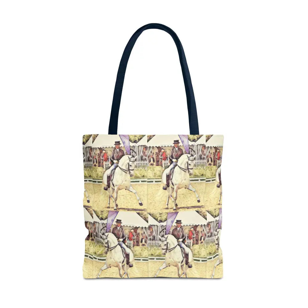 Equestrian Tote Bag - Stylish Dressage Rider Design for Horse Lovers - 18’’ × 18’’ / Navy - Bags