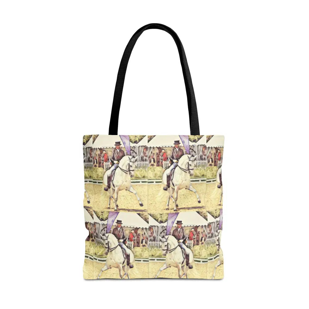 Equestrian Tote Bag - Stylish Dressage Rider Design for Horse Lovers - 18’’ × 18’’ / Black - Bags