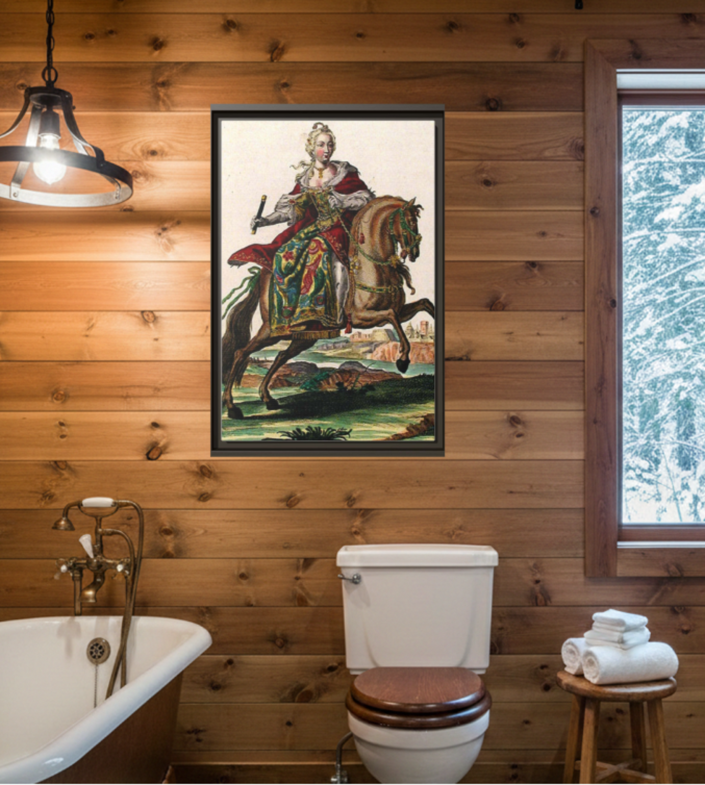 Framed Equestrian Canvas — Maria Anna Archiducissa Austriae Wall Art