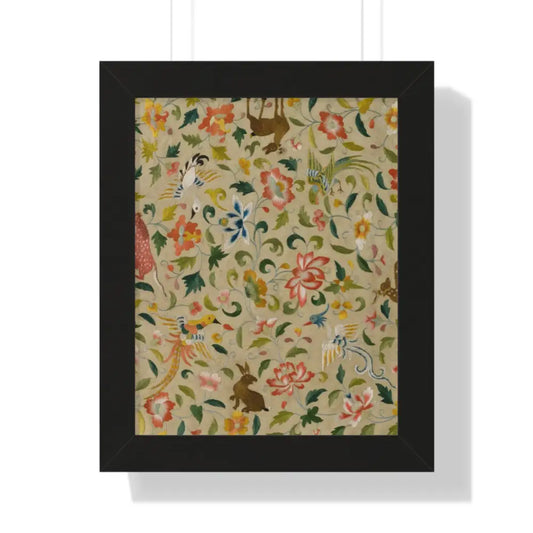 Framed Floral Vertical Poster - Bohemian Wall Art for Home Decor - 11’’ x 14’’ / Black - Poster