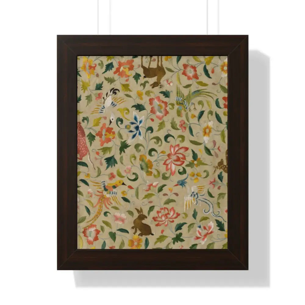 Framed Floral Vertical Poster - Bohemian Wall Art for Home Decor - 11’’ x 14’’ / Walnut - Poster