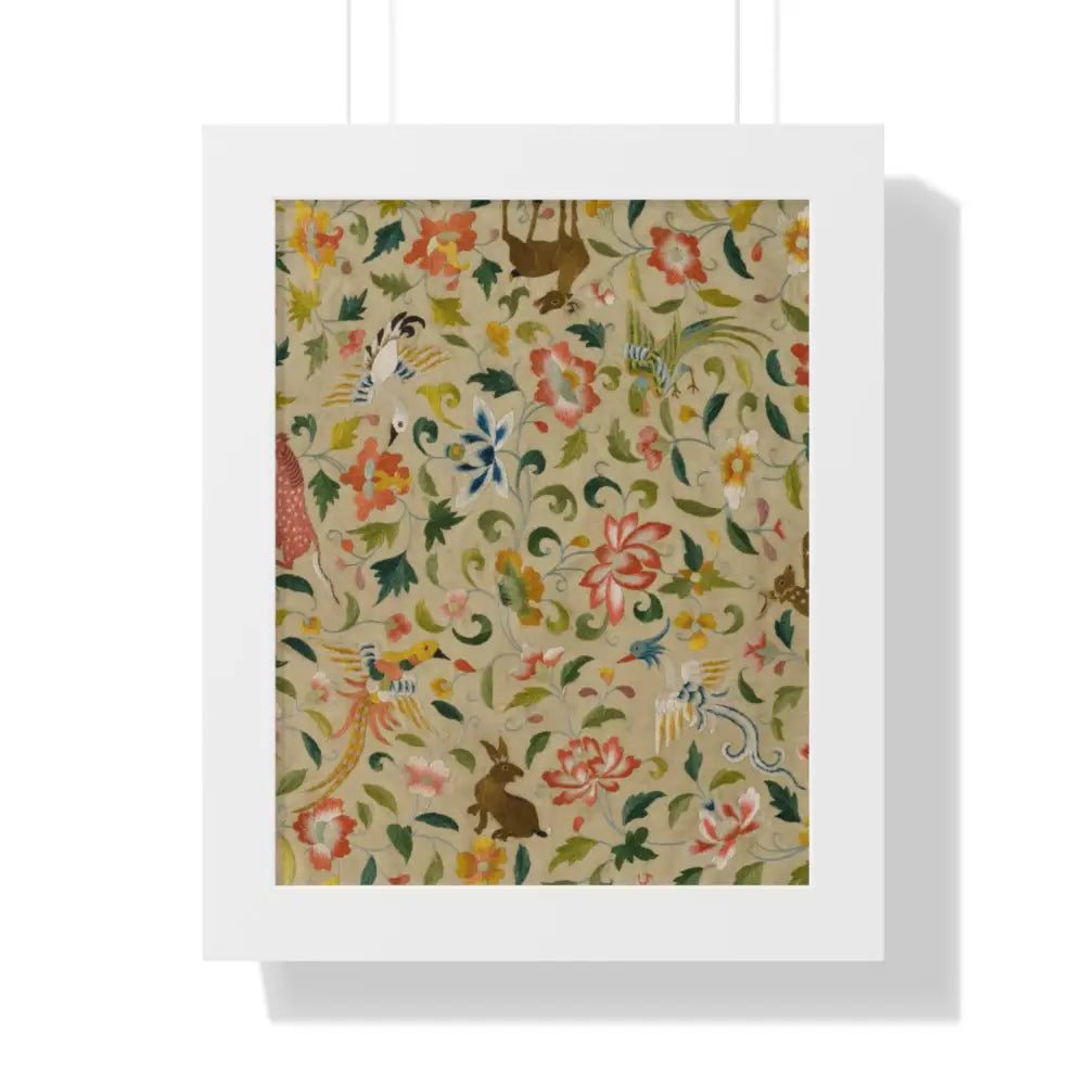 Framed Floral Vertical Poster - Bohemian Wall Art for Home Decor - 11’’ x 14’’ / White - Poster