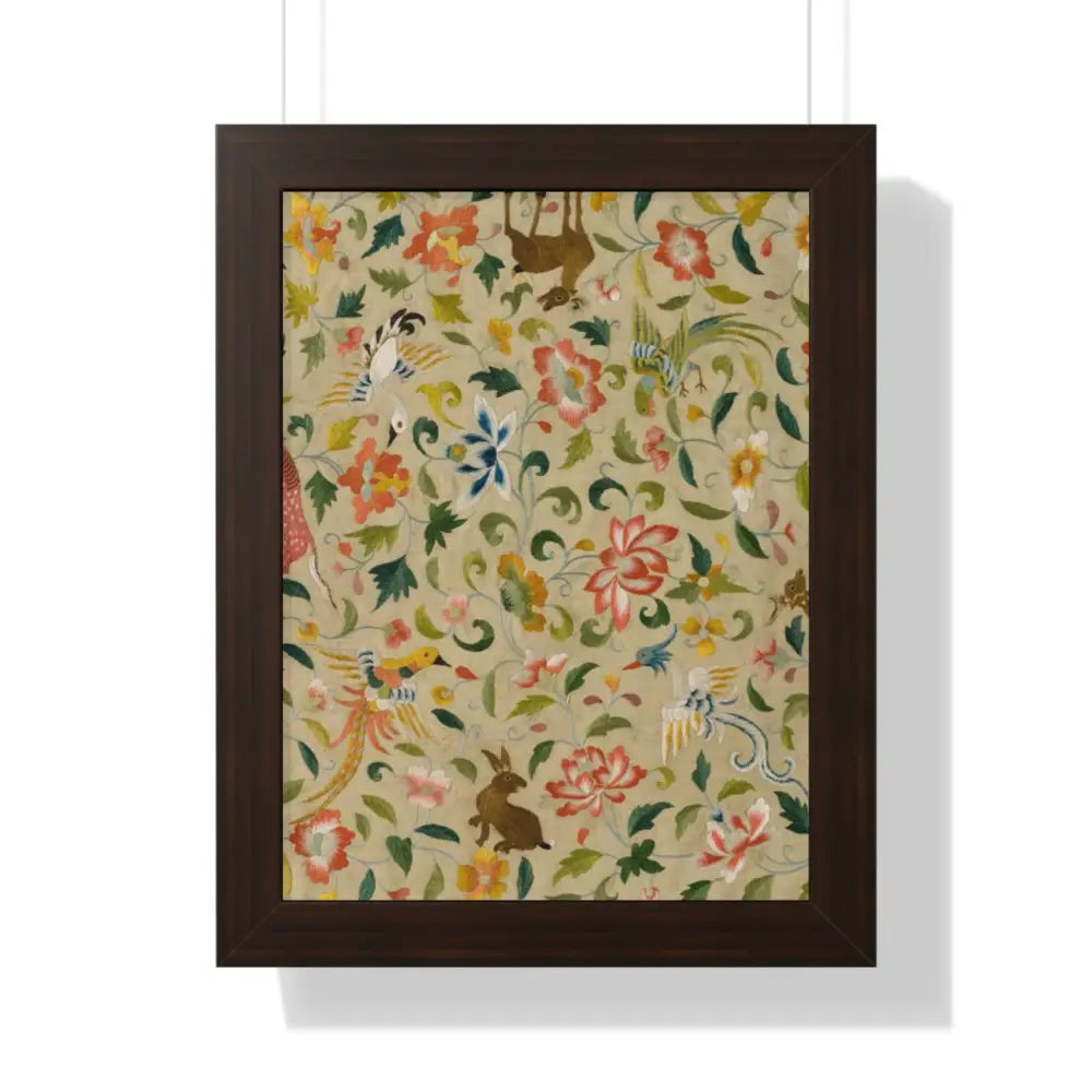 Framed Floral Vertical Poster - Bohemian Wall Art for Home Decor - 12″ x 16″ / Walnut - Poster