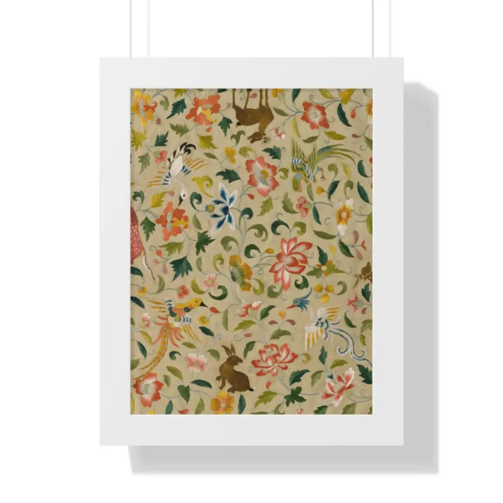 Framed Floral Vertical Poster - Bohemian Wall Art for Home Decor - 12″ x 16″ / White - Poster