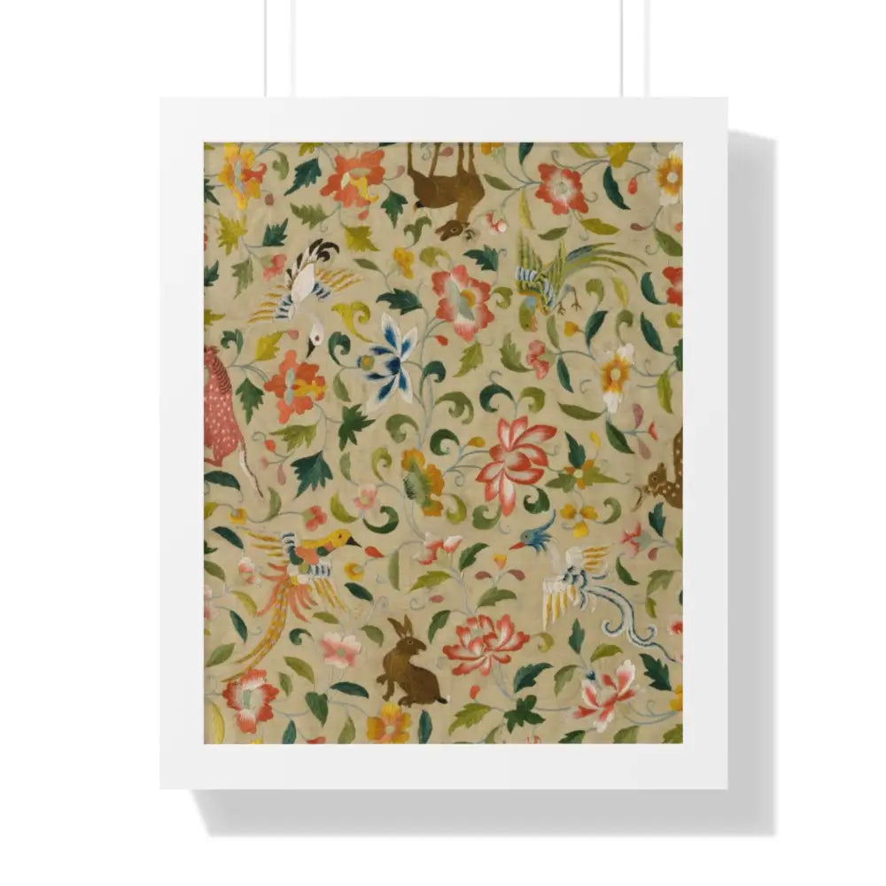 Framed Floral Vertical Poster - Bohemian Wall Art for Home Decor - 16″ x 20″ / White - Poster