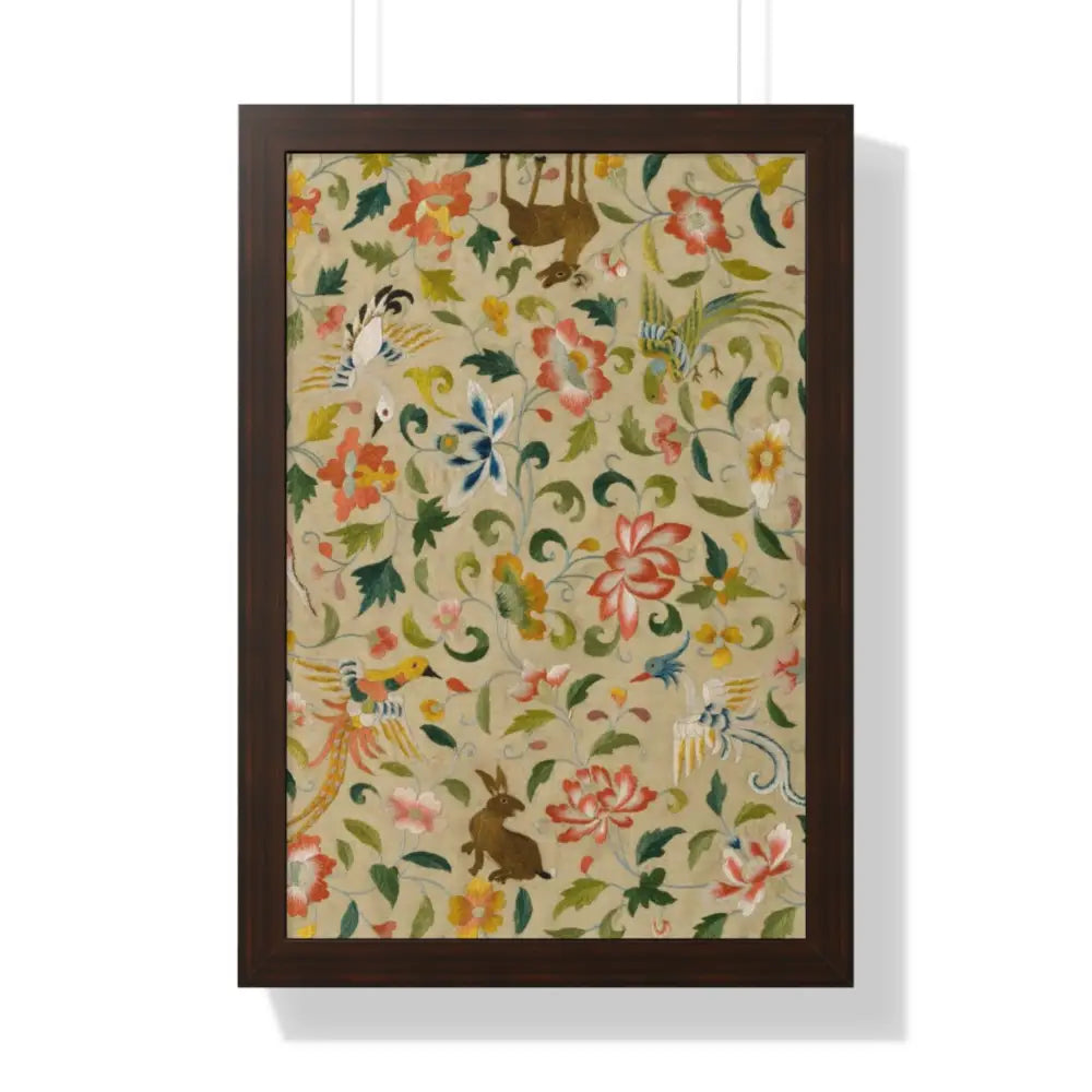 Framed Floral Vertical Poster - Bohemian Wall Art for Home Decor - 16″ x 24″ / Walnut - Poster