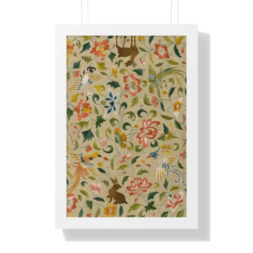 Framed Floral Vertical Poster - Bohemian Wall Art for Home Decor - 16″ x 24″ / White - Poster