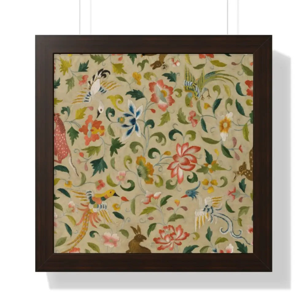 Framed Floral Vertical Poster - Bohemian Wall Art for Home Decor - 16″ x 16″ / Walnut - Poster