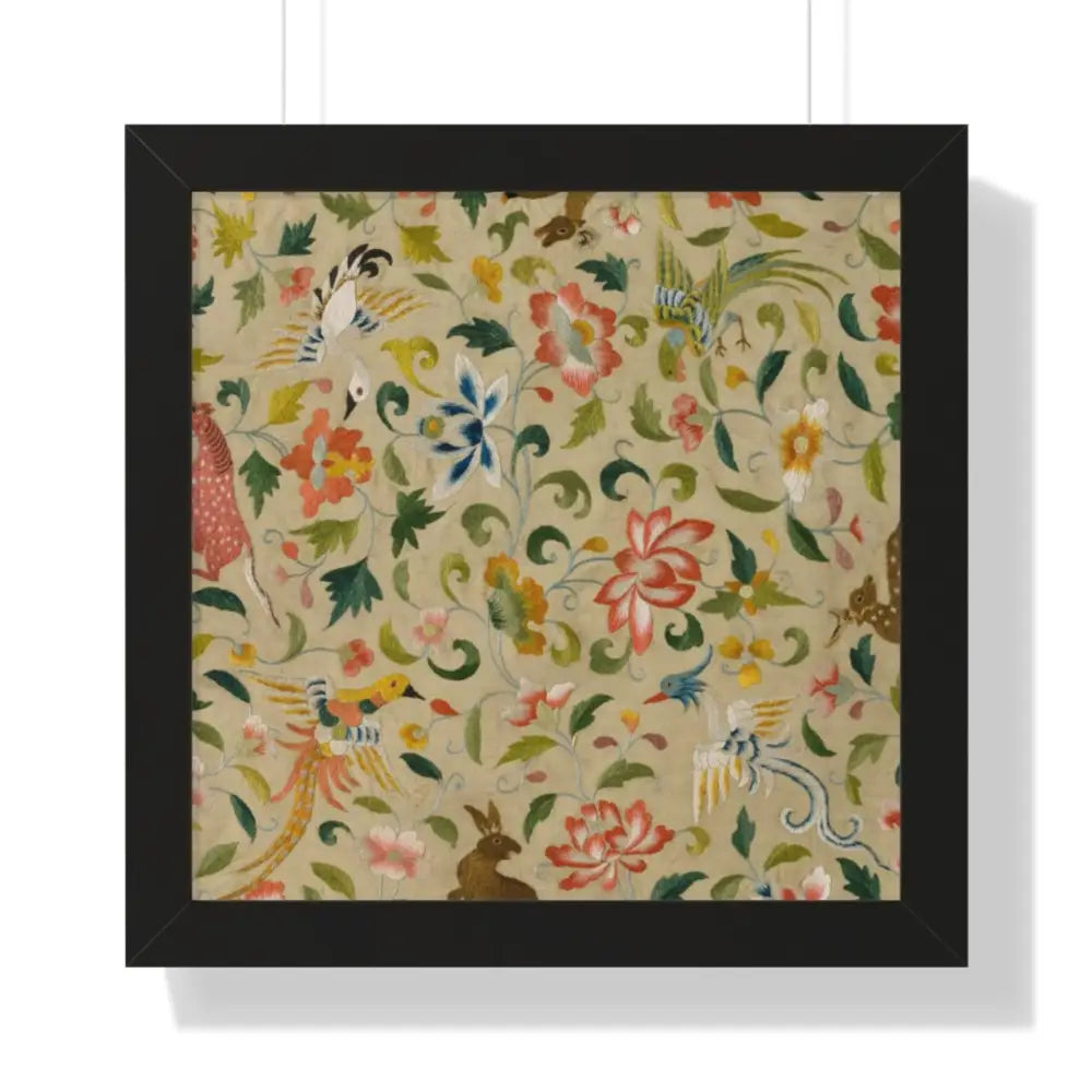 Framed Floral Vertical Poster - Bohemian Wall Art for Home Decor - 16″ x 16″ / Black - Poster