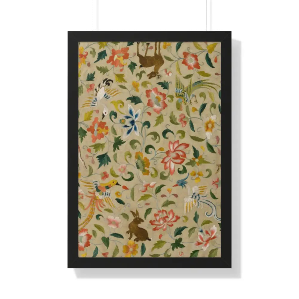 Framed Floral Vertical Poster - Bohemian Wall Art for Home Decor - 20’’ x 30’’ / Black - Poster