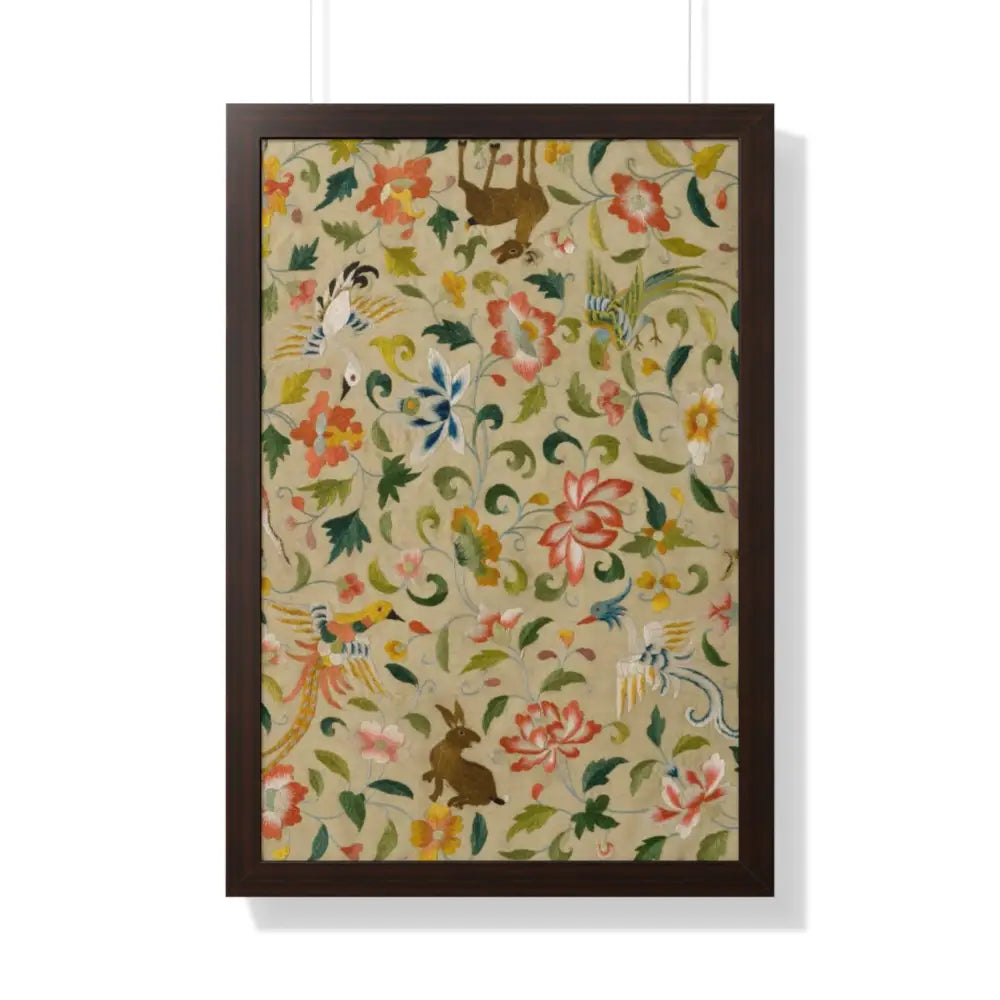 Framed Floral Vertical Poster - Bohemian Wall Art for Home Decor - 20’’ x 30’’ / Walnut - Poster