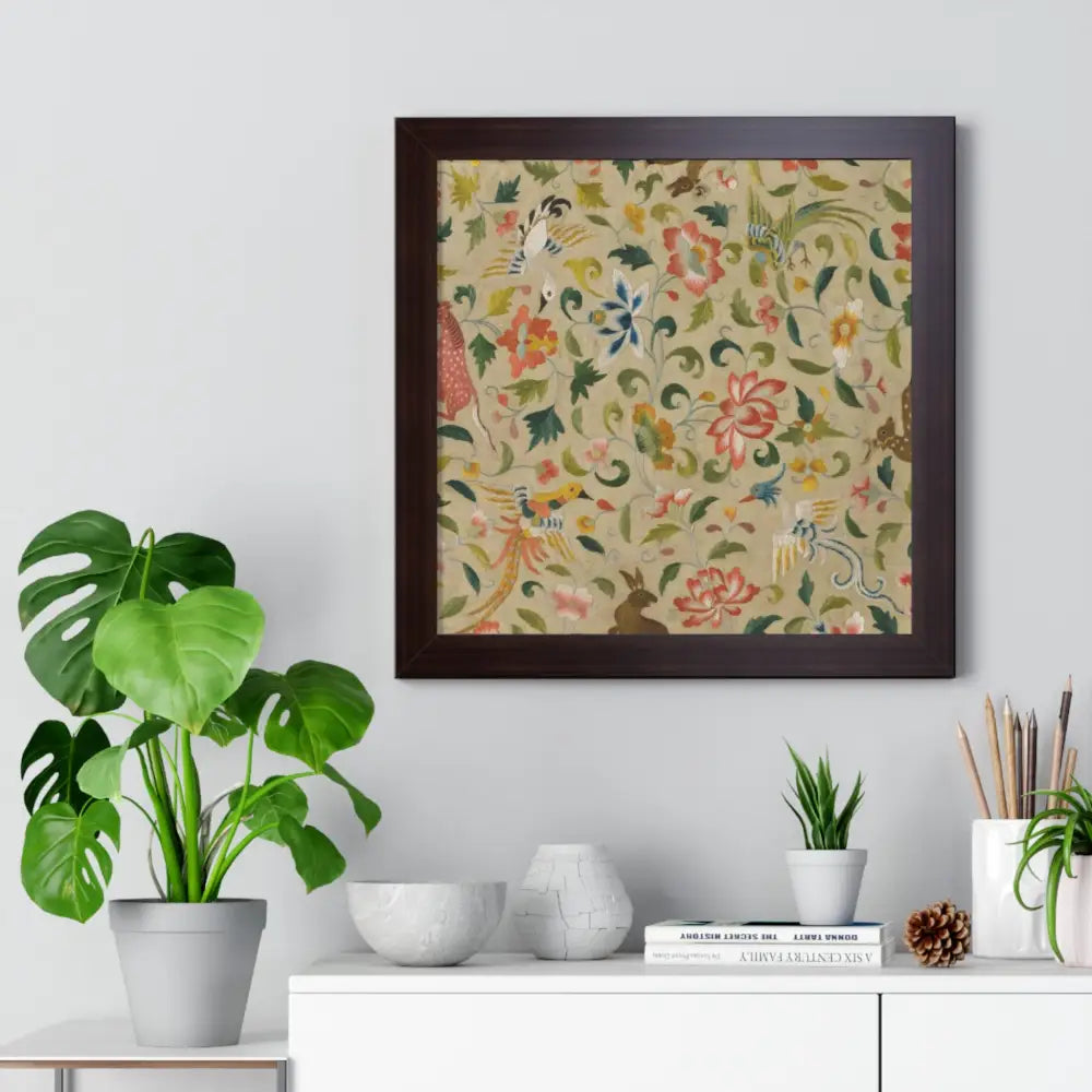 Framed Floral Vertical Poster - Bohemian Wall Art for Home Decor - Poster