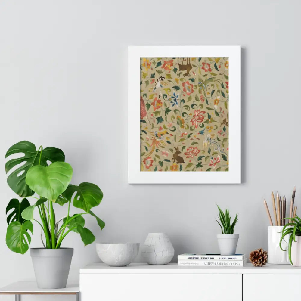 Framed Floral Vertical Poster - Bohemian Wall Art for Home Decor - Poster
