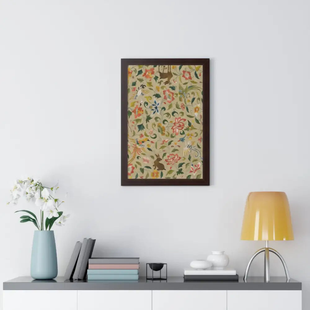 Framed Floral Vertical Poster - Bohemian Wall Art for Home Decor - Poster
