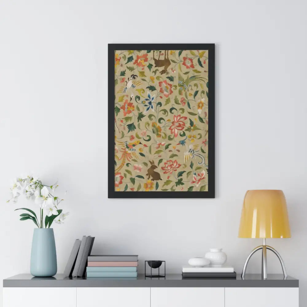 Framed Floral Vertical Poster - Bohemian Wall Art for Home Decor - Poster