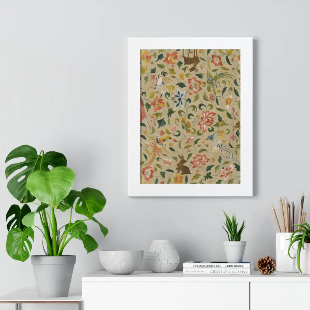 Framed Floral Vertical Poster - Bohemian Wall Art for Home Decor - Poster