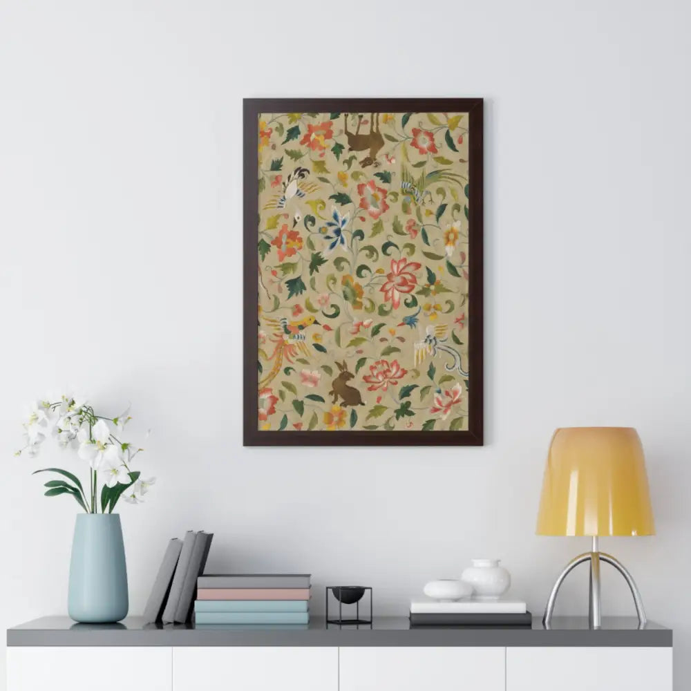 Framed Floral Vertical Poster - Bohemian Wall Art for Home Decor - Poster