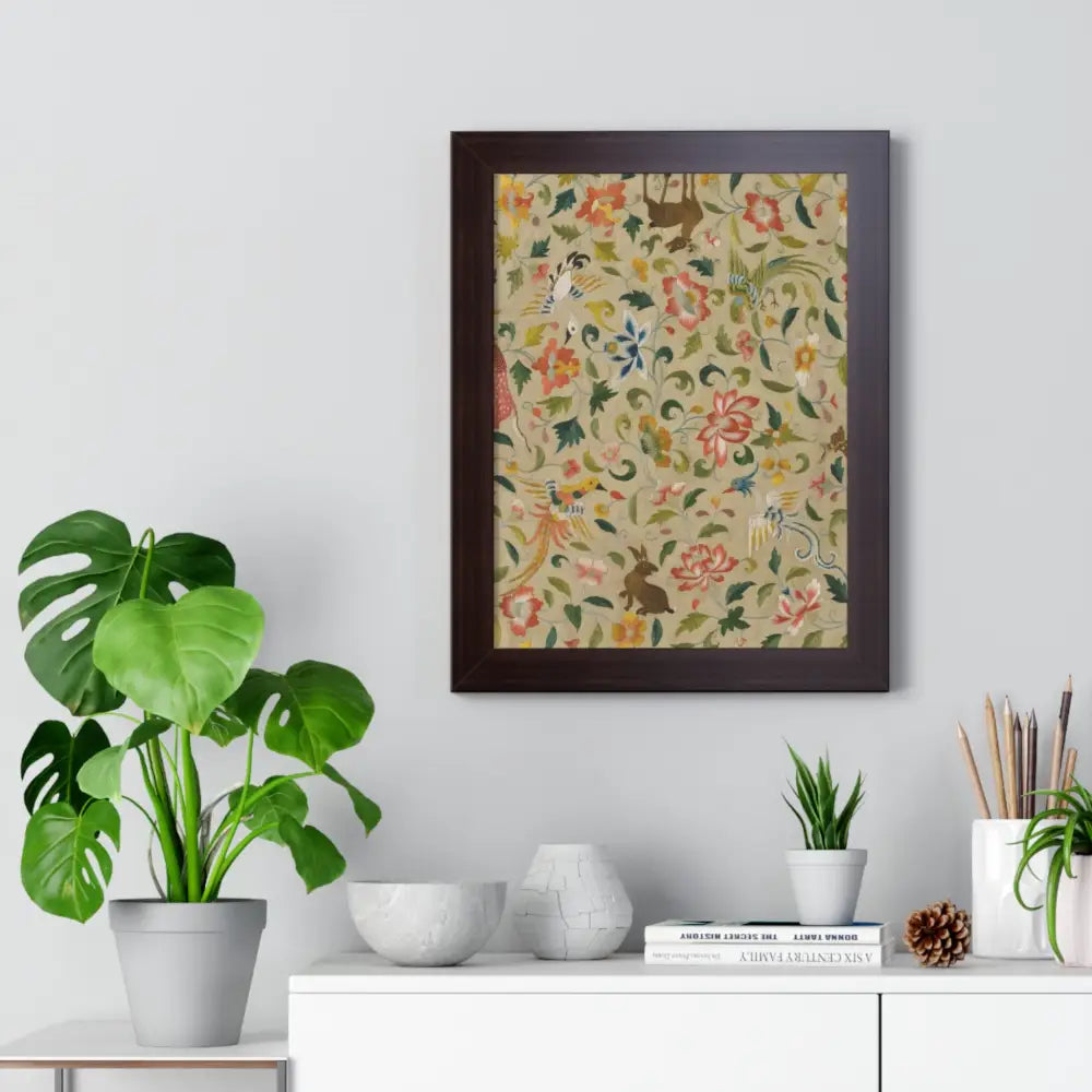 Framed Floral Vertical Poster - Bohemian Wall Art for Home Decor - Poster