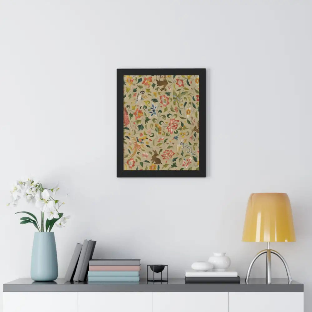 Framed Floral Vertical Poster - Bohemian Wall Art for Home Decor - Poster