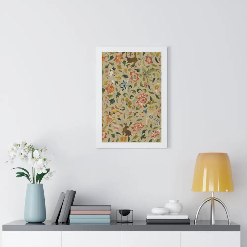 Framed Floral Vertical Poster - Bohemian Wall Art for Home Decor - Poster