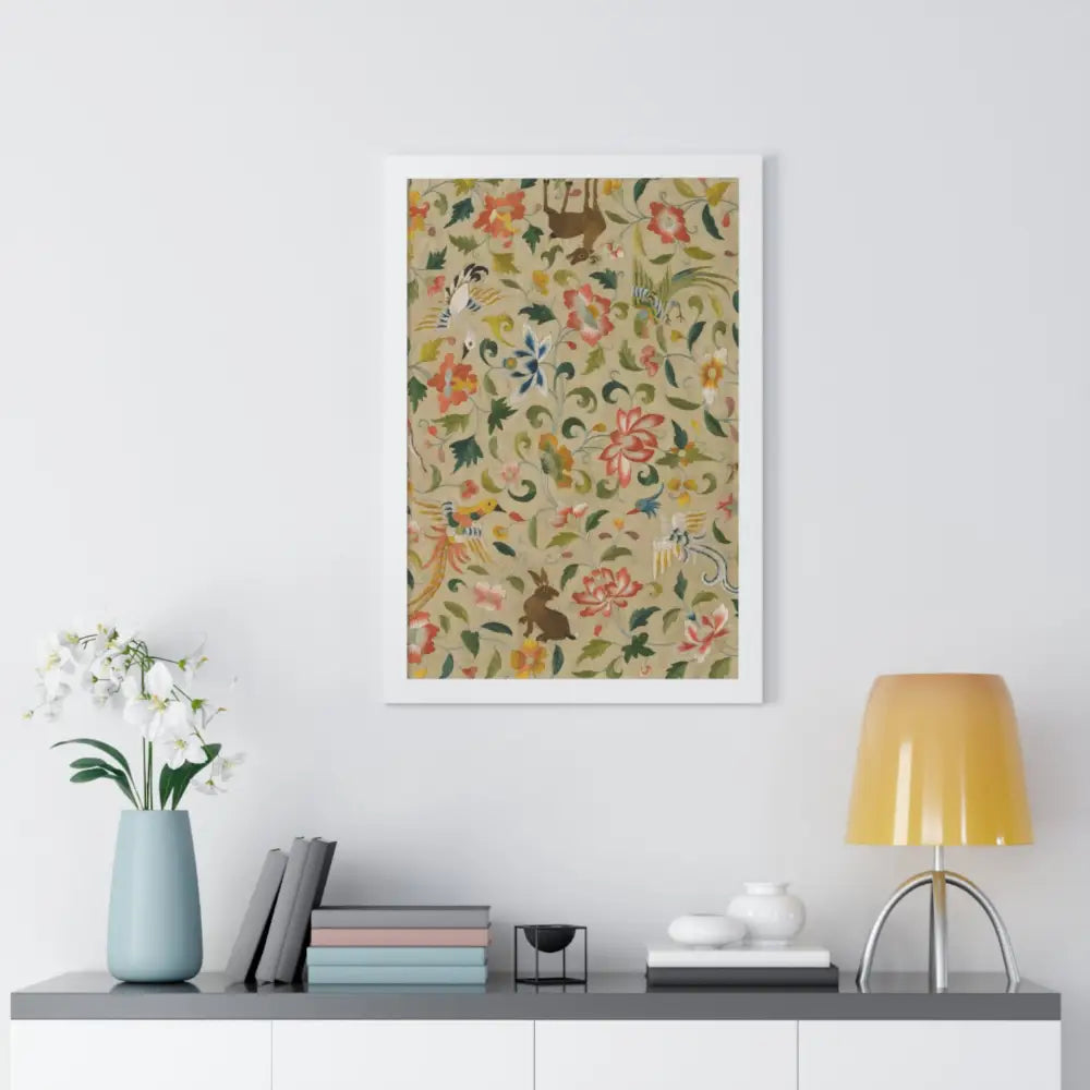Framed Floral Vertical Poster - Bohemian Wall Art for Home Decor - Poster