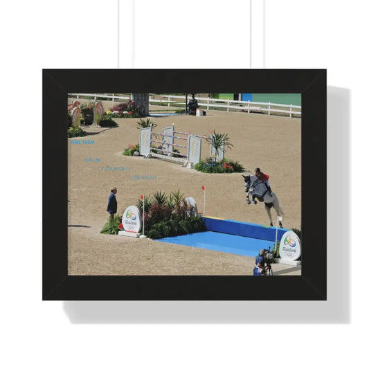Framed Poster - Show Jumper Calm Forward Straight - 14″ x 11″ / Black - Poster