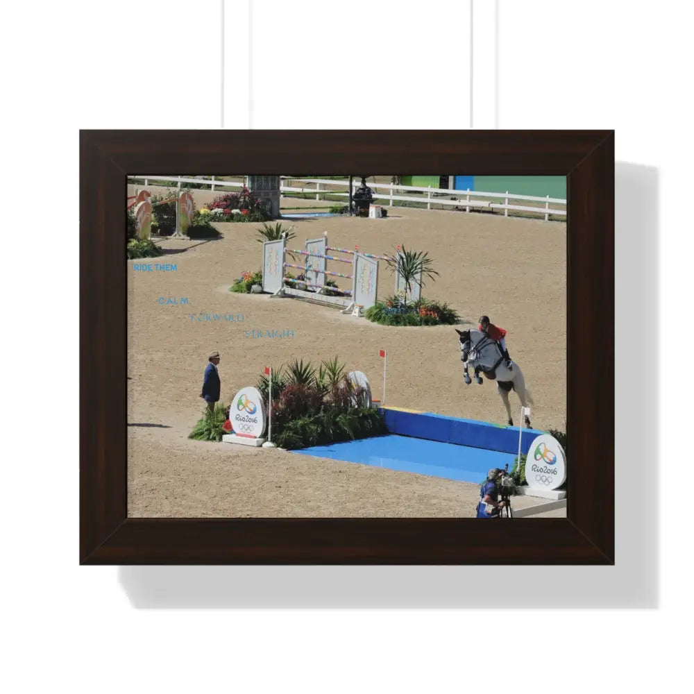 Framed Poster - Show Jumper Calm Forward Straight - 14″ x 11″ / Walnut - Poster