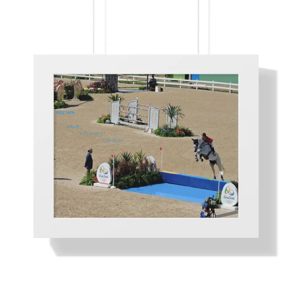 Framed Poster - Show Jumper Calm Forward Straight - 14″ x 11″ / White - Poster