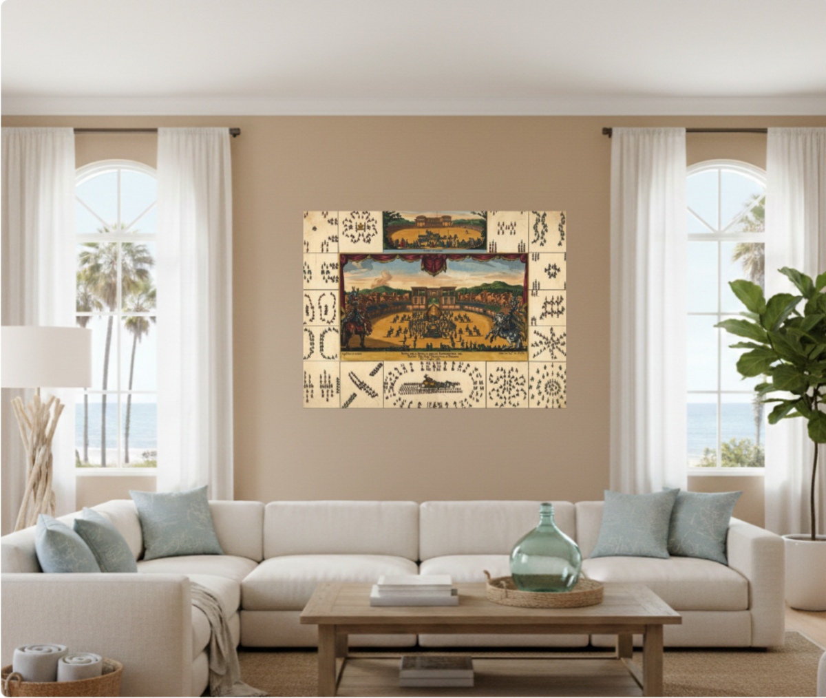 Historical Horse Ballet Canvas Art — "Carrousel of Love" 1673 Matte Stretched Canvas