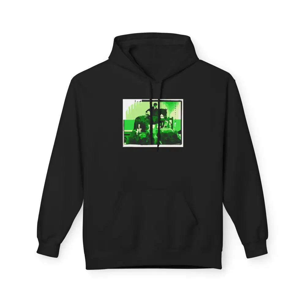Hoodie - Elegant Equitation Rider Over Fences Design - S / Black - Hoodie