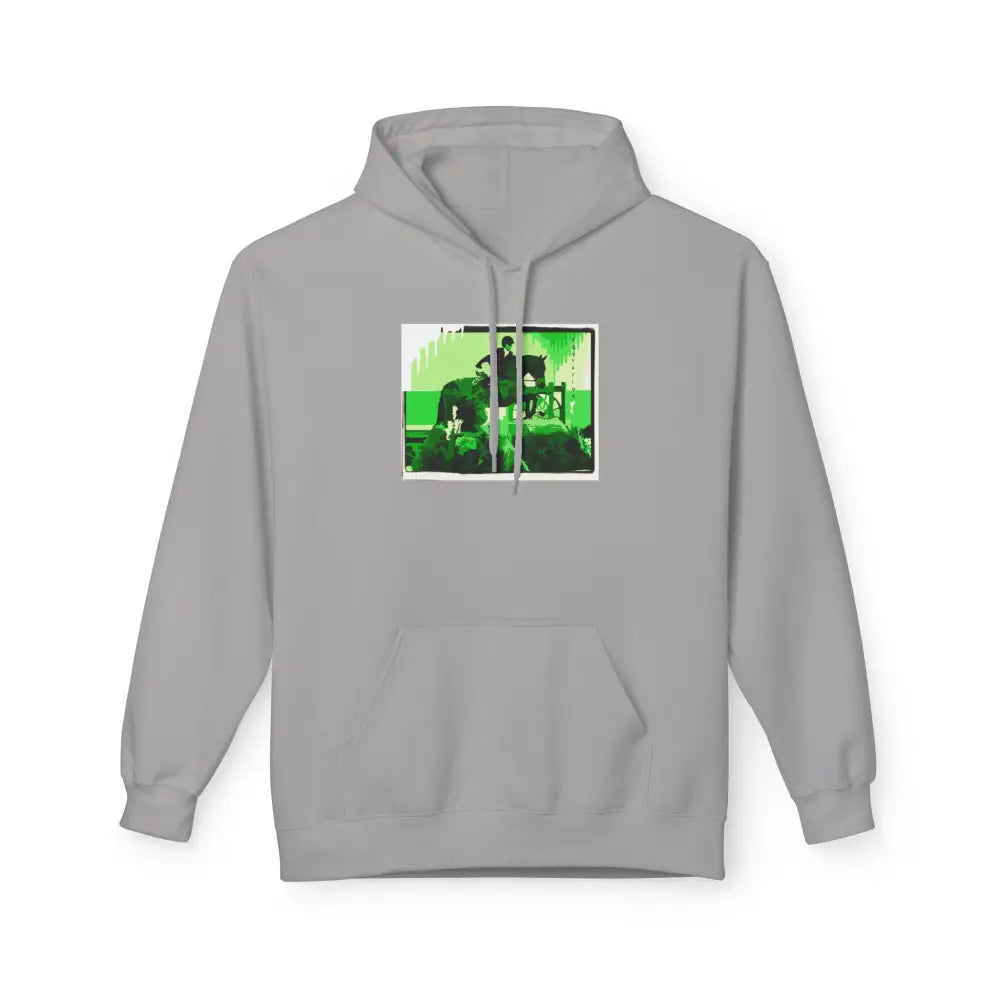 Hoodie - Elegant Equitation Rider Over Fences Design - S / Cement - Hoodie