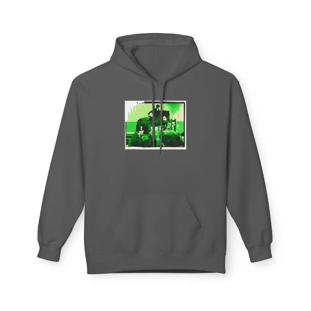 Hoodie - Elegant Equitation Rider Over Fences Design - S / Charcoal - Hoodie