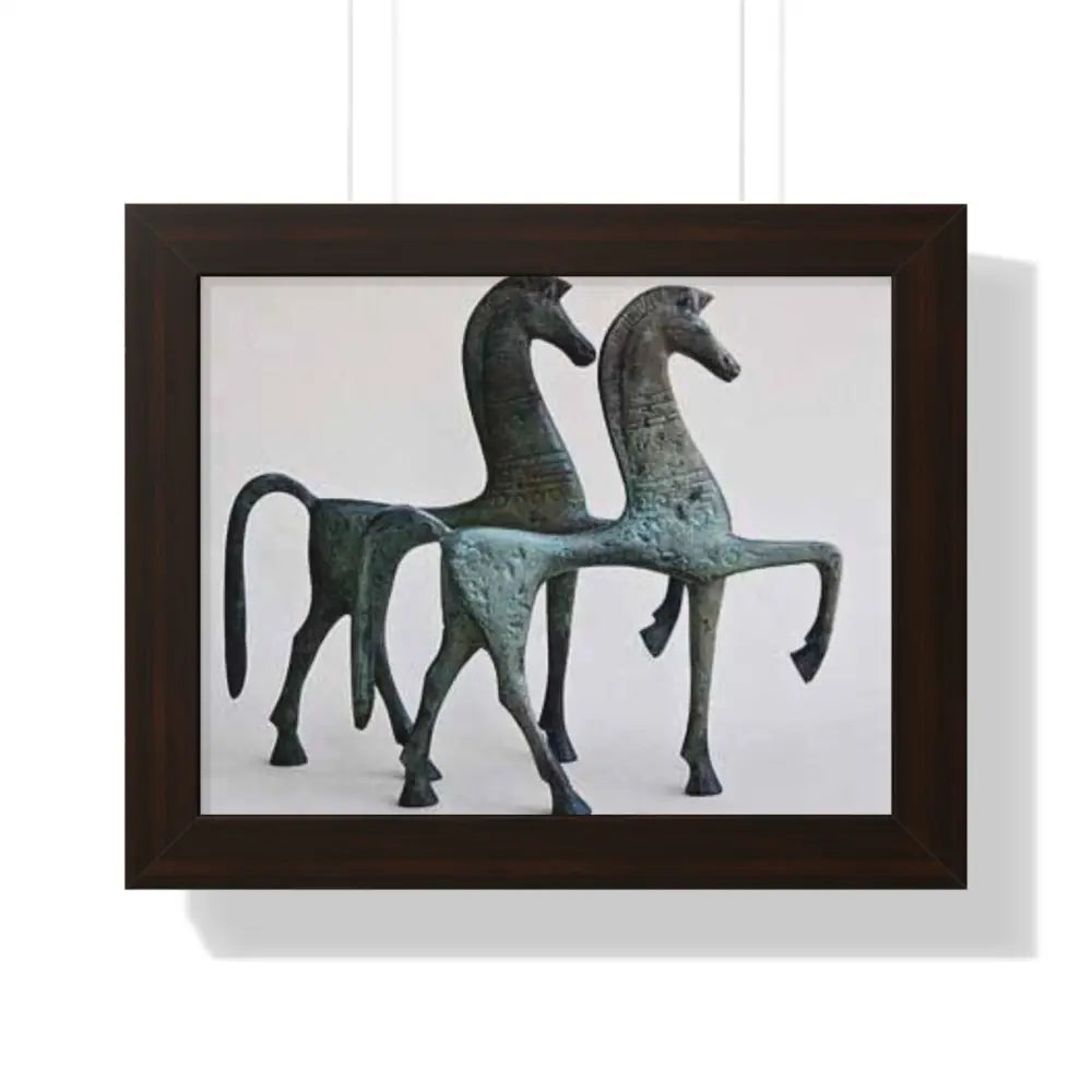 Poster Print - Greek Horses from 4th Century BC - 14″ x 11″ / Walnut - Poster