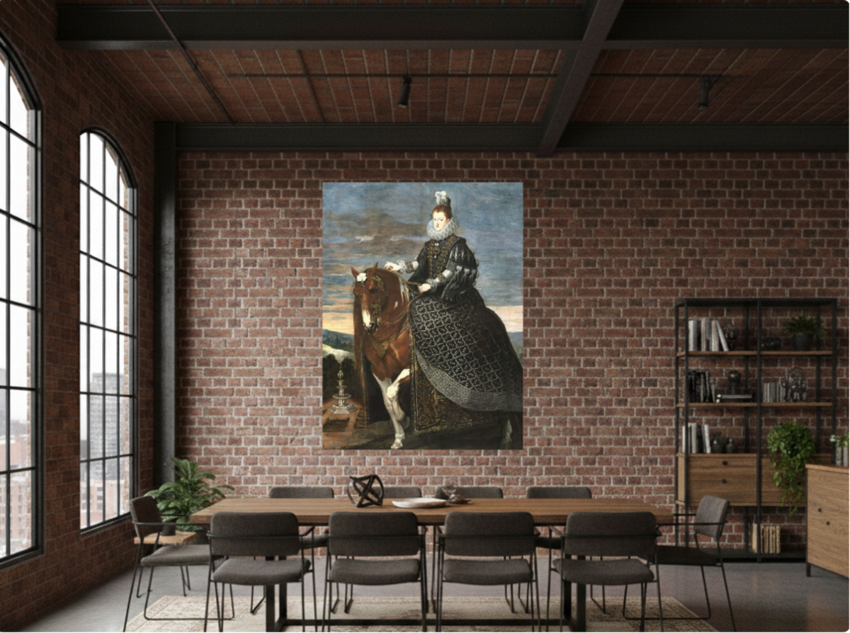 Regal Equestrian Portrait Canvas — "Margaret Queen of Austria" Matte Stretched Wall Art