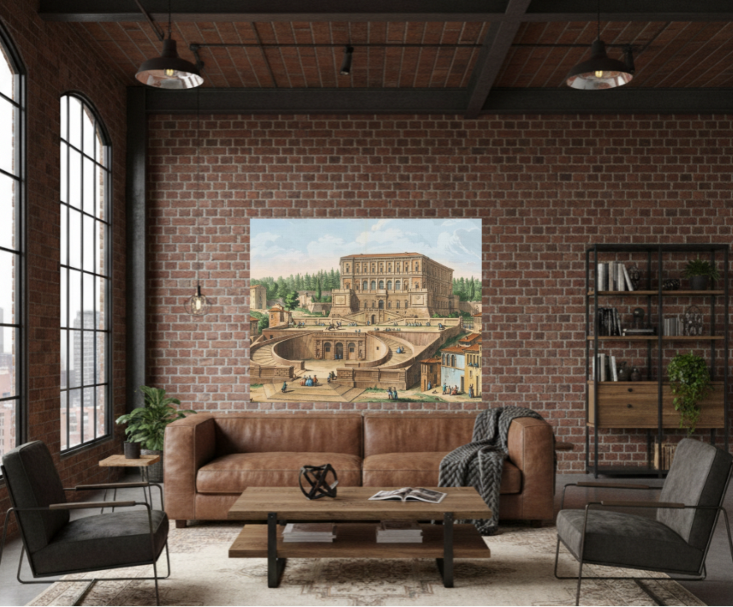Renaissance Italian Villa Horsemen Canvas Print