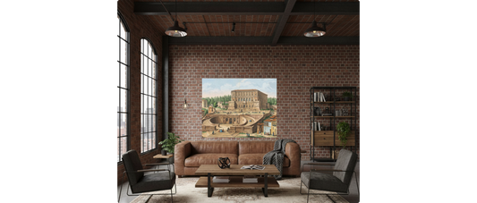 Renaissance Italian Villa Horsemen Canvas Print