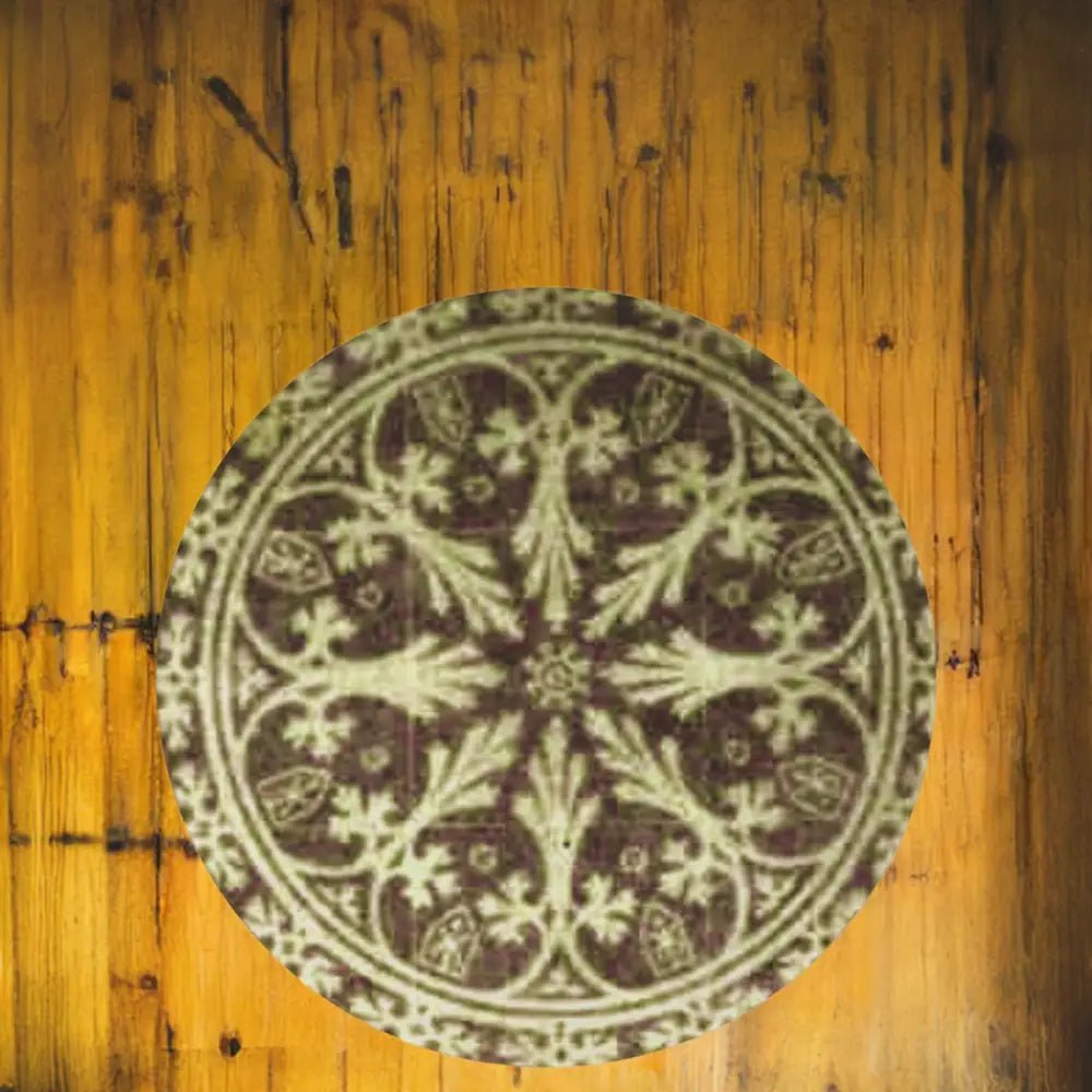 Round Rug - Classic floor tile design - 60’’ × 60’’ - Home Decor