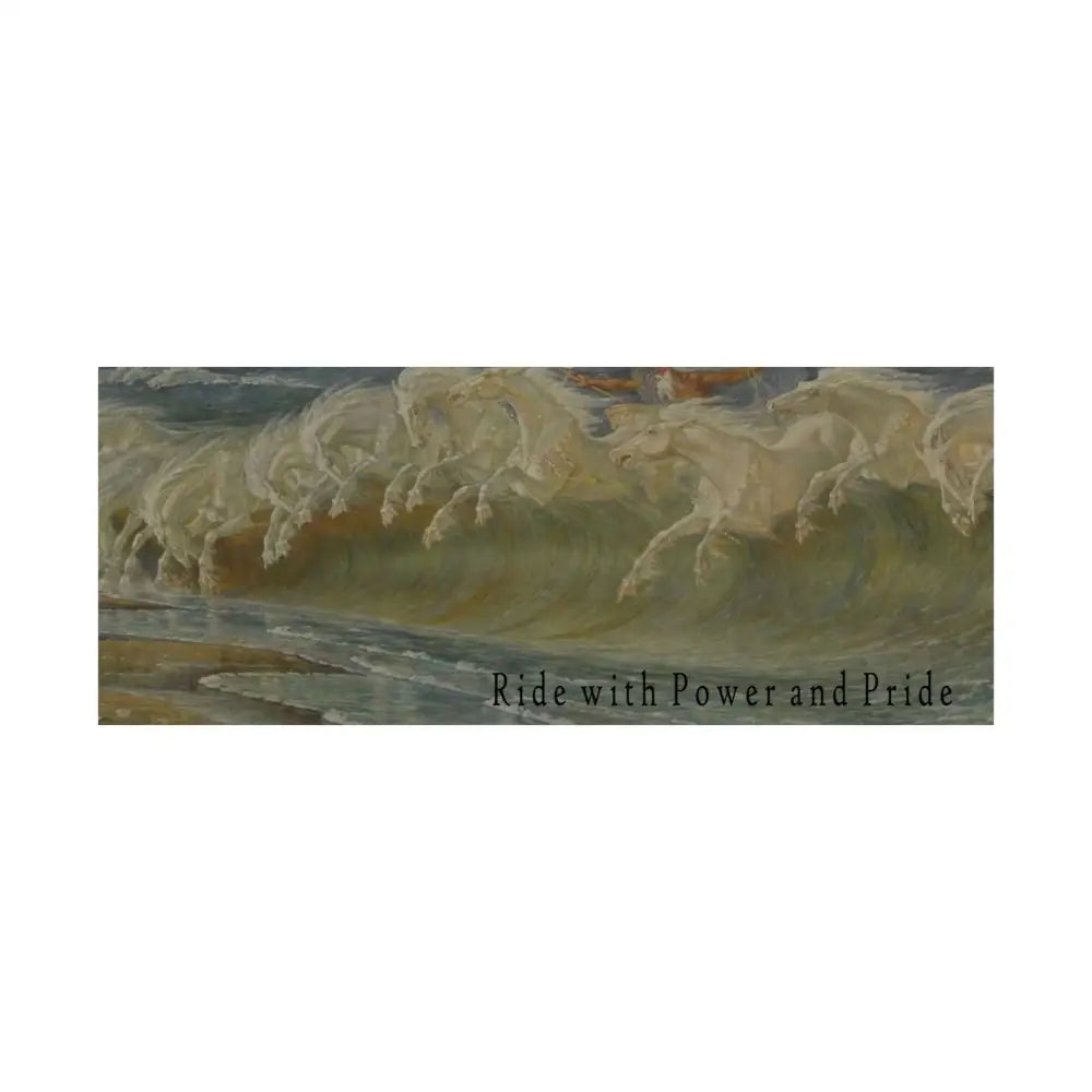 Satin Poster Neptune Power and Pride Wave Horse Print - 20’’ x 8’’ - Poster