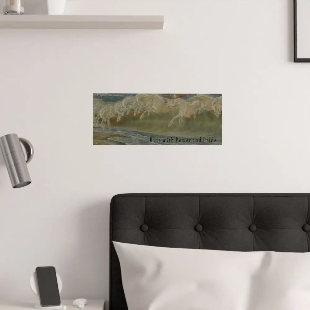 Satin Poster Neptune Power and Pride Wave Horse Print - Poster