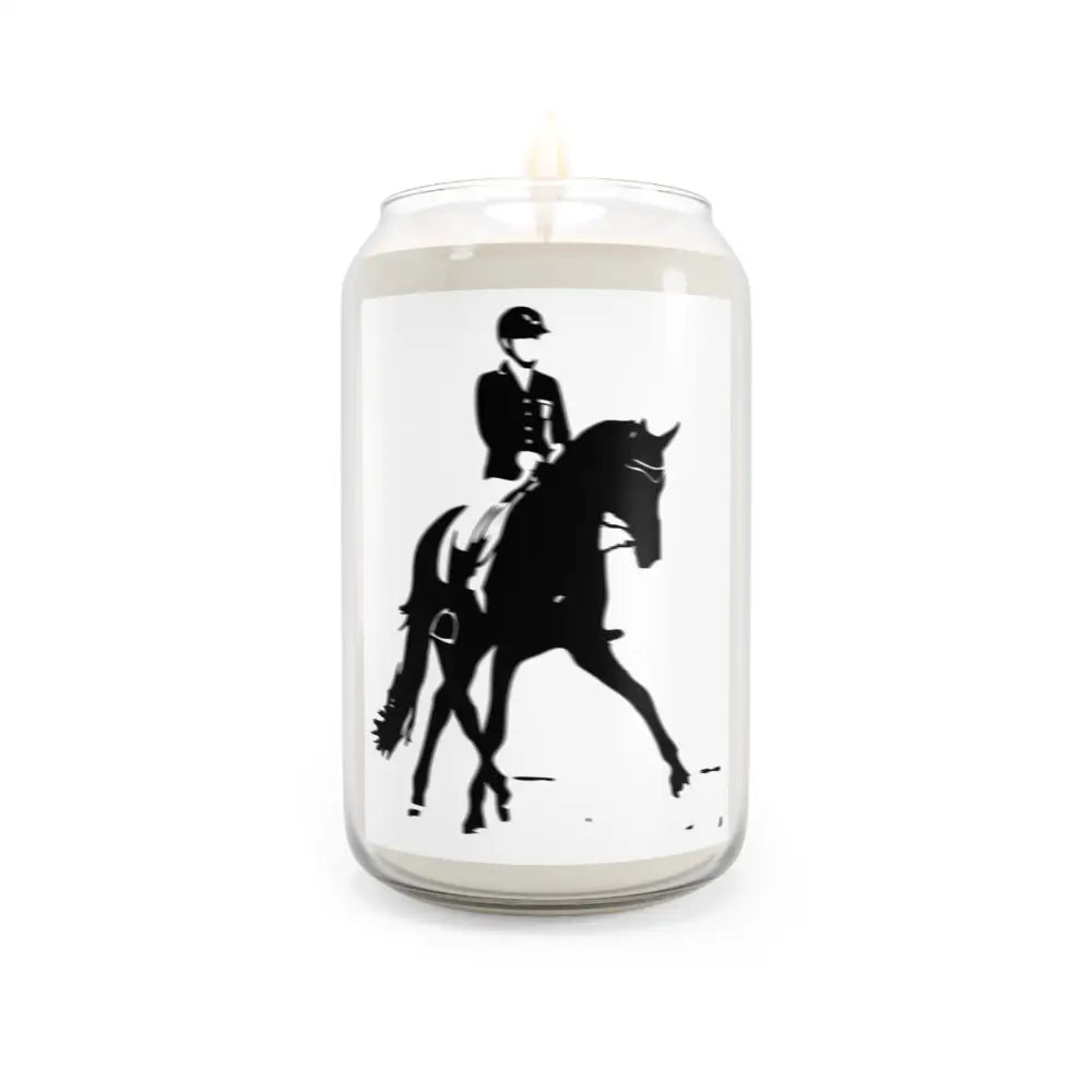 Scented Candle - Dressage Horse and Rider in Elegant Half Pass - Comfort Spice / 13.75oz - Home Decor