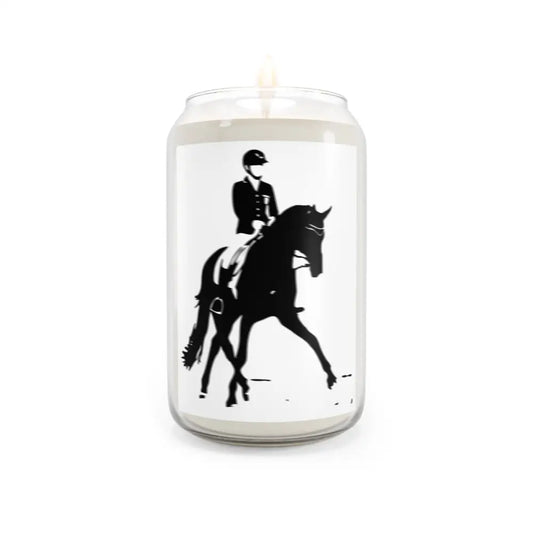 Scented Candle - Dressage Horse and Rider in Elegant Half Pass - Comfort Spice / 13.75oz - Home Decor