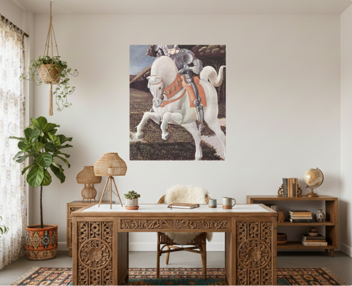 St. George & the Dragon Horse Matte Canvas Print — Paolo Uccello Renaissance Knight Wall Art