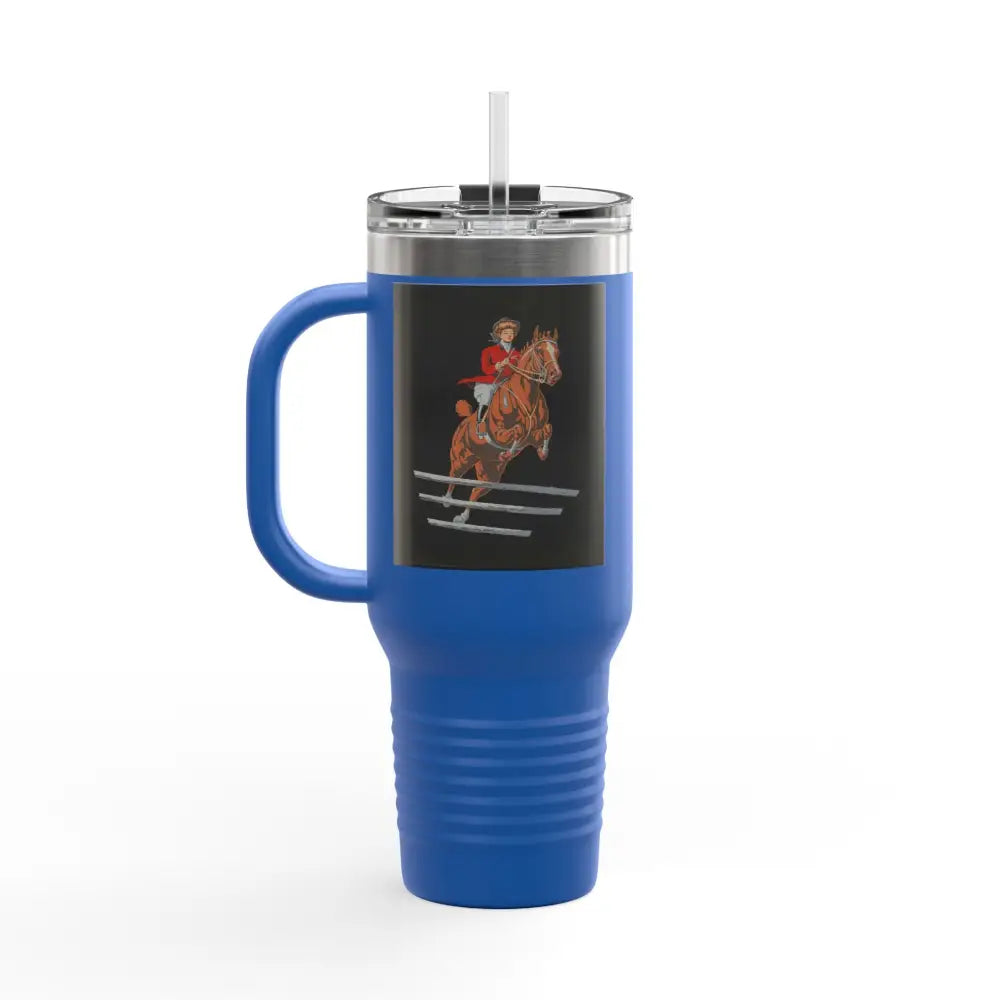 Travel Mug - 1920’s Women Jumping Horse Vintage Image Design - Mug